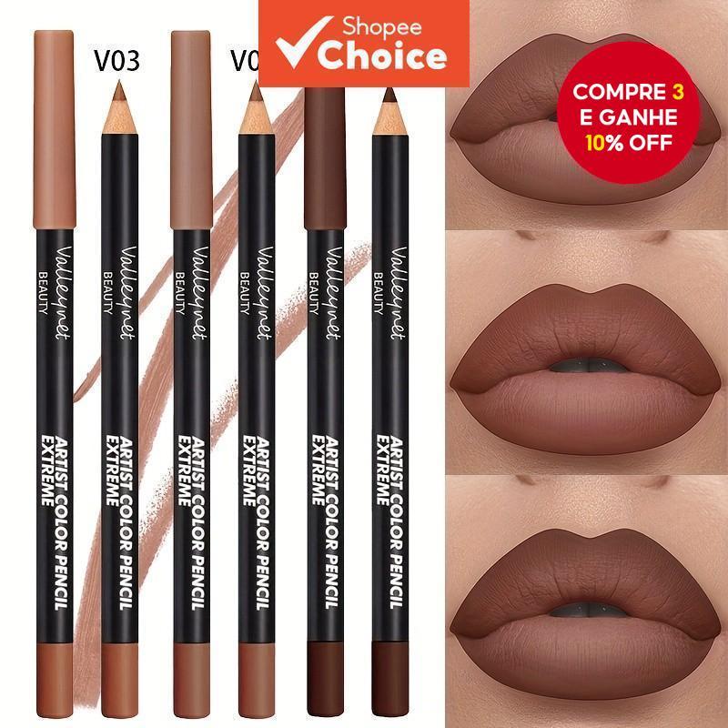 Novo Lápis Labial e para Olhos Barato 3pcs/conjunto: À Prova D'água, Matte, Longa Duração Maquiagem 2 em 1