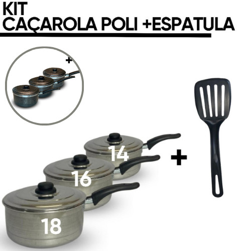 Kit Panelas de Alumínio Polido Caçarolas Nº 14 16 18