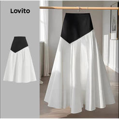 Lovito Saia Elegante Midi Recorte Assimétrico SKB129P2D040