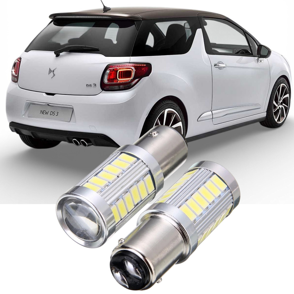 Kit Lampadas Ultra LED Premium Luz de Freio Citroen DS3 DS4 DS5 2 Polos 33 Leds P21/5W