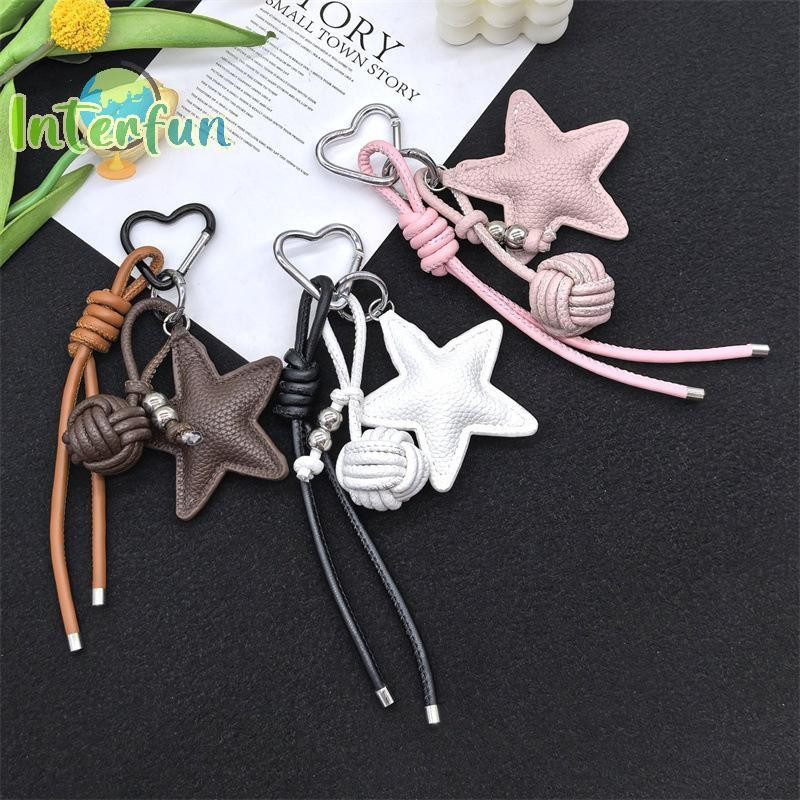 [InterfunB] Pingente De Bolsa De Correio Estrela De Couro Série Miu Cabide Chaveiro De Carro Joias Acessórios De Decoraç