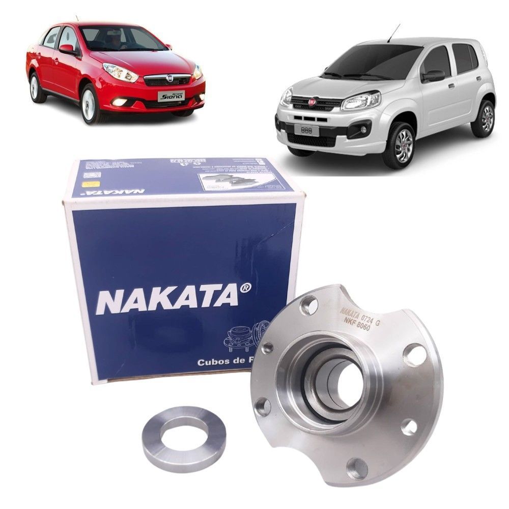 Cubo roda Fiat Uno  Uno Way 1.0 1.4 Fire Evo 2010 a 2016 Traseiro C  Rolamento S  ABS - Nakata