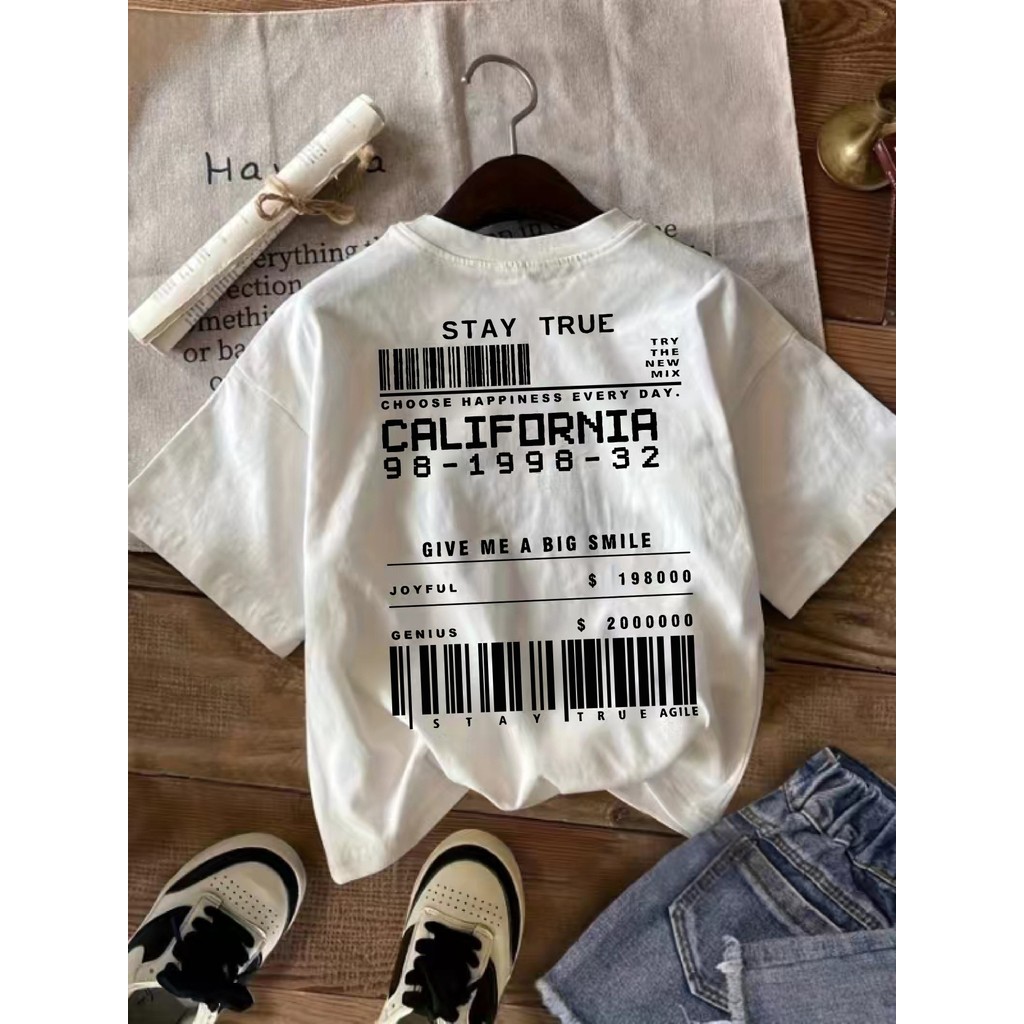 T-shirt Camiseta Feminina Estilosa Confortavel Minimalista do P ao PLUS SIZE Estampa California