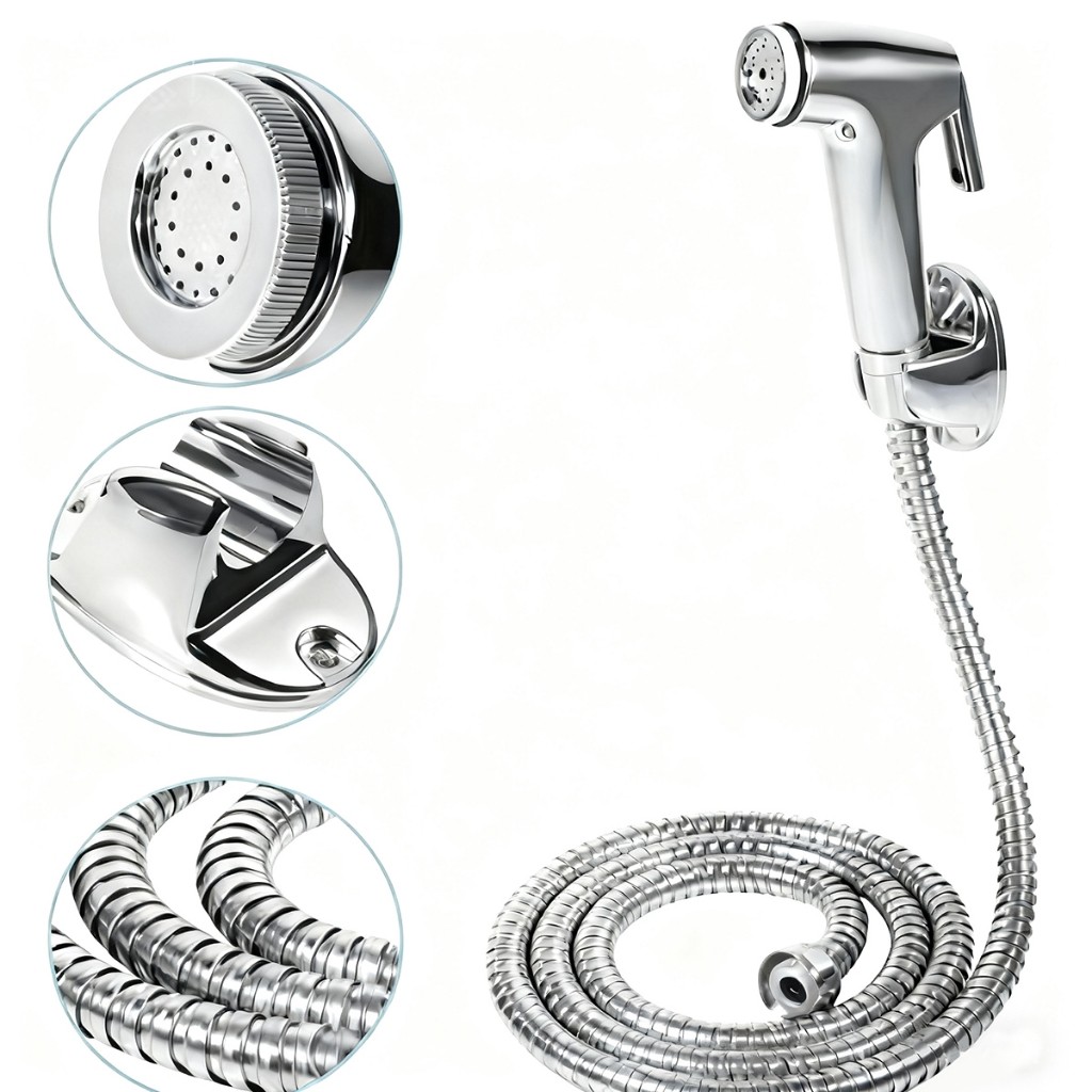 Chuveiro Sanitário Completo Kit de Pistola de Alta Pressão para Sanita ABS com Mangueira 1.5M