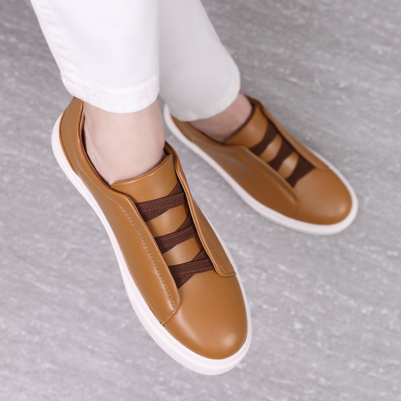 Tênis de skate WS95, bico redondo, tênis masculinos, estilo britânico, tênis casuais slip-on, tamanho grande.