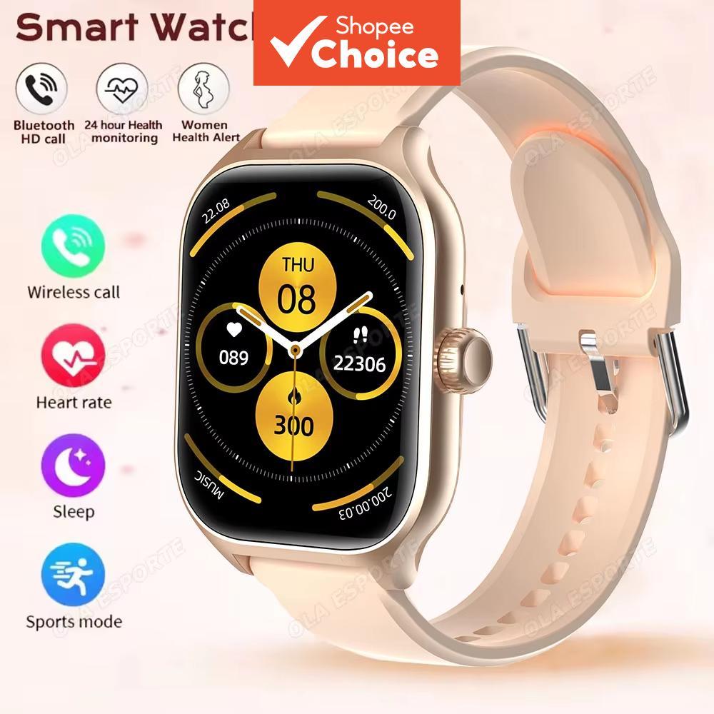Relógio Inteligente Masculino Feminino - Chamada Bluetooth, Monitor de Frequência Cardíaca 24h, Assistente de Voz,