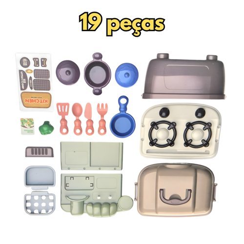 Kit Cozinha Infantil Brinquedo Educativo 19 Pecas Seguranca Diversao Infantil