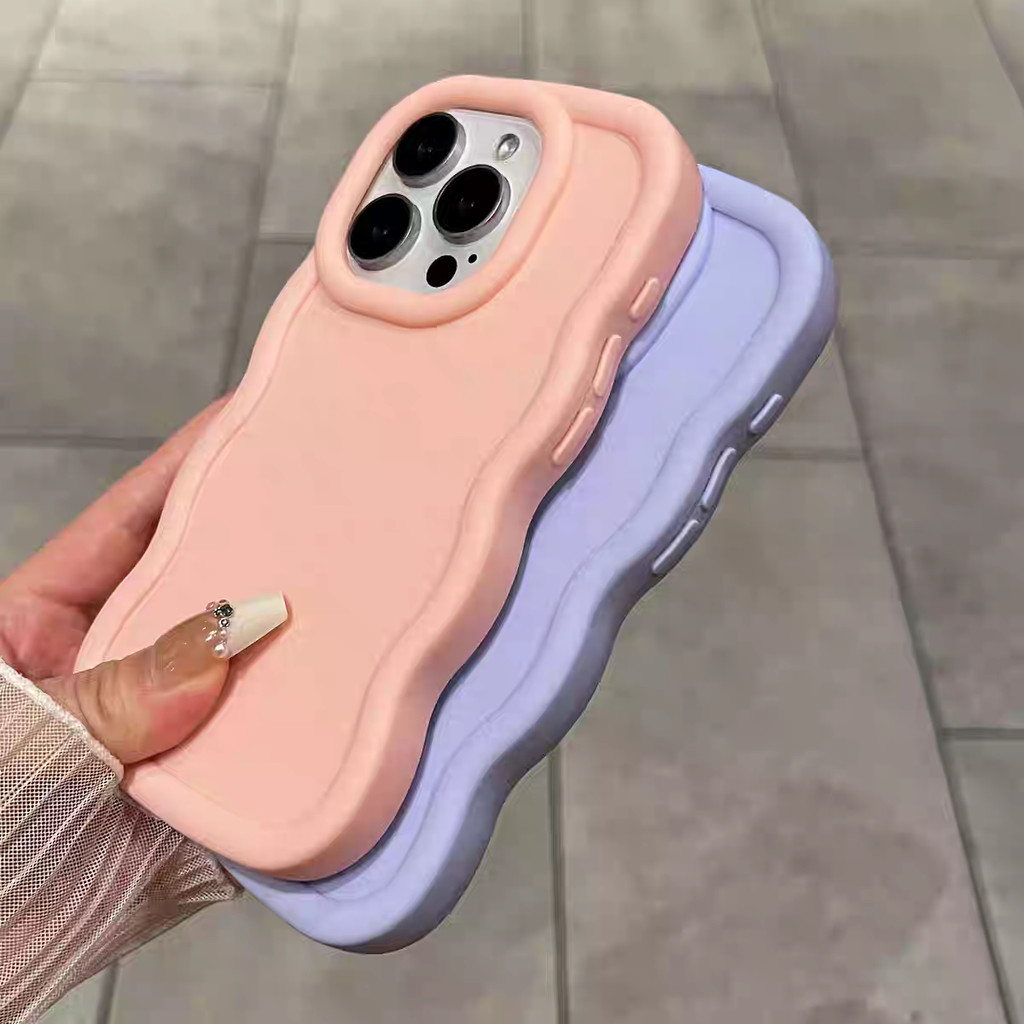 Capa Para Redmi Note 15 4G Pro 5G 14 13 12 Plus 14S 12S 11S 11 Cor Sólida Doces Luxo Onda Lateral Silicone Macia — imagem 2 de 2