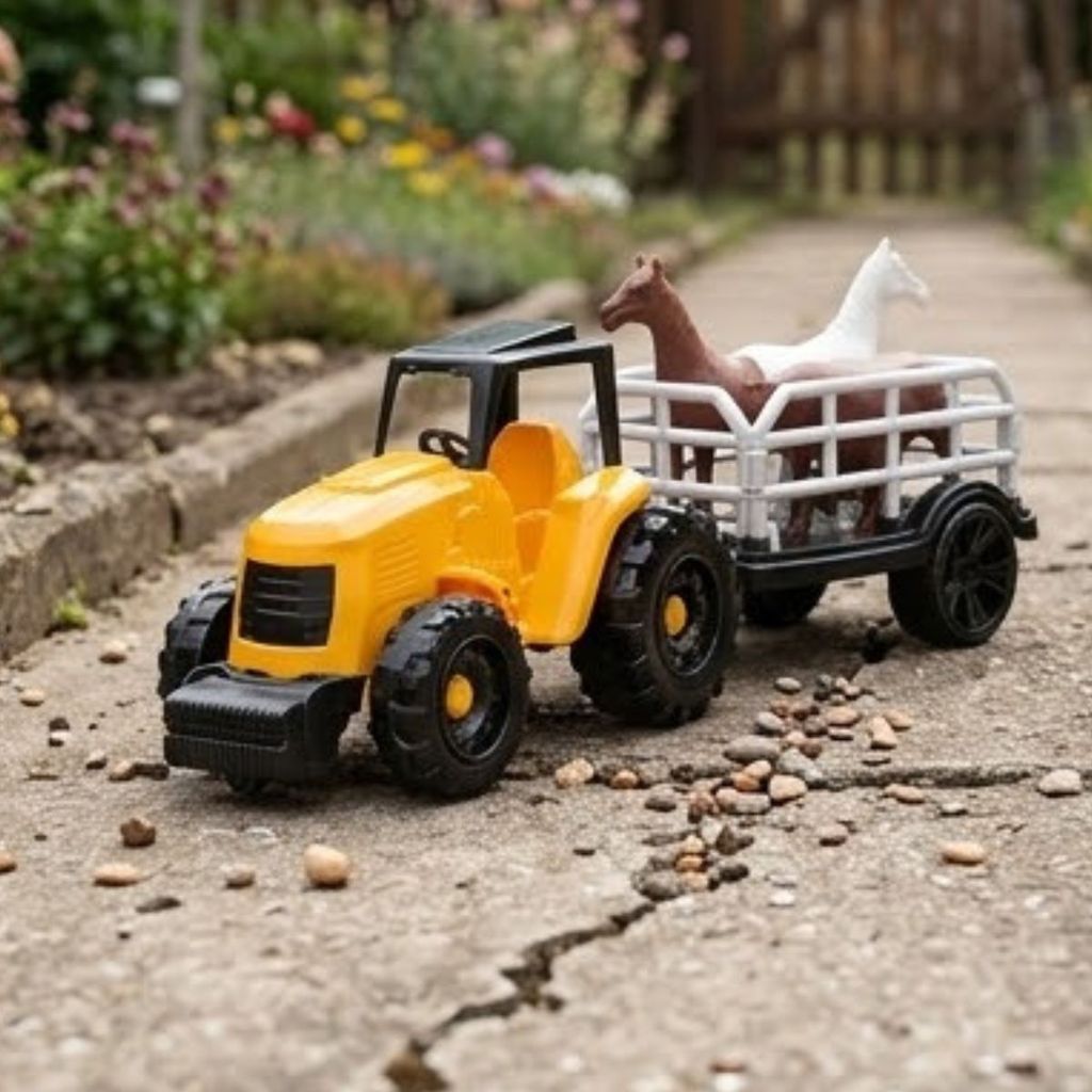 Brinquedo Infantil Trator Farm Work Boiadeiro Orange Toys menino fazenda