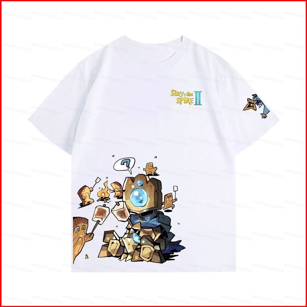 GC2 Slay the Spire 2 Camiseta Grossa De Algodão Regent Defeito‌ De Verão Anime Manga Curta Top GC2