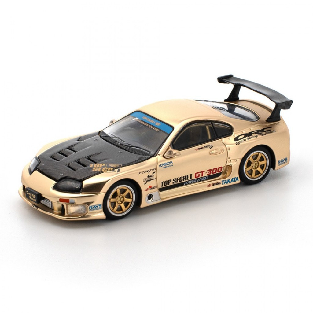 Poprace PR640277 1/64 TOP SECRET GT300 SUPRA CHROME GOLD Modelo De Carro Em Escada Fundo