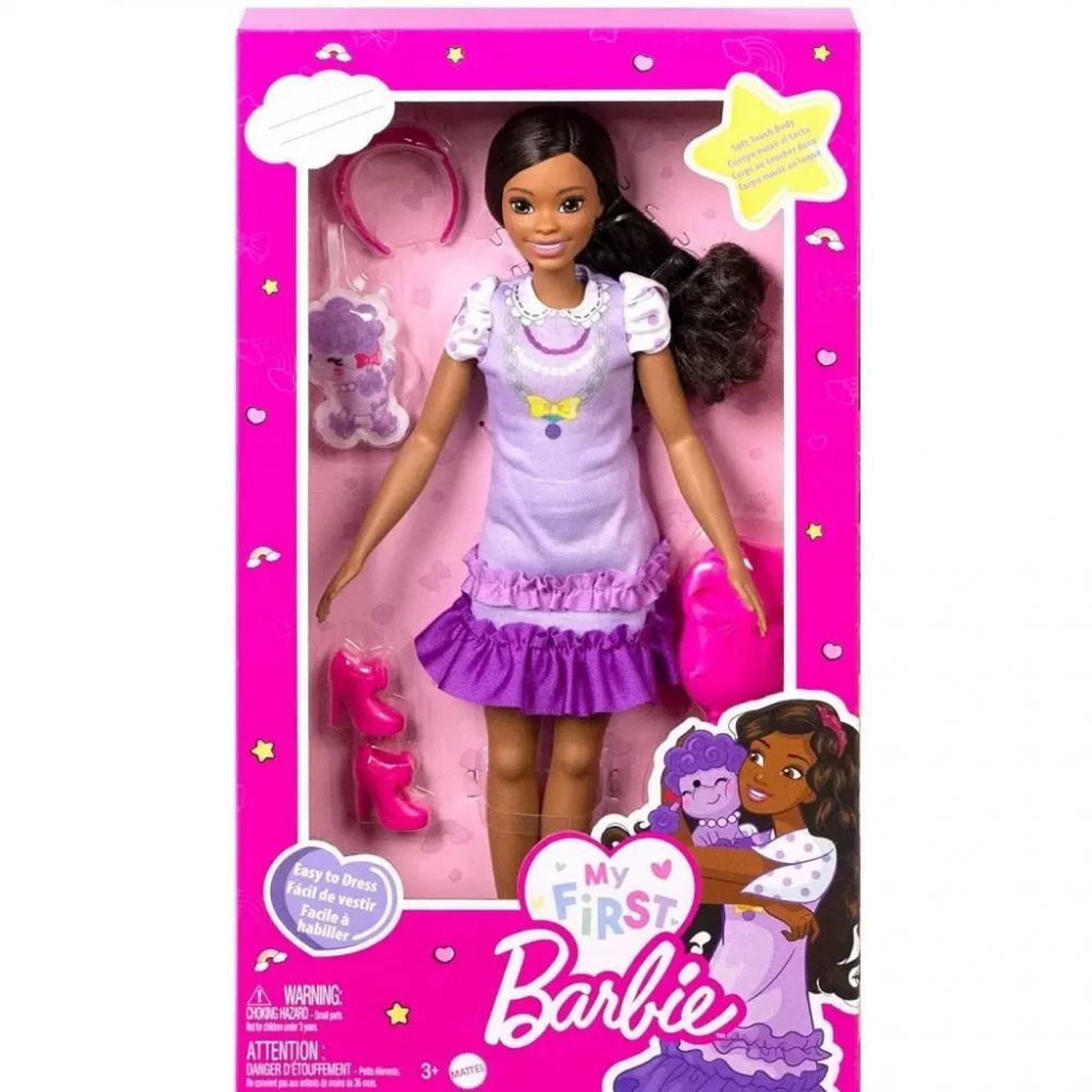Boneca Barbie Minha Primeira Boneca Barbie Negra com Acessórios - Mattel Hll20