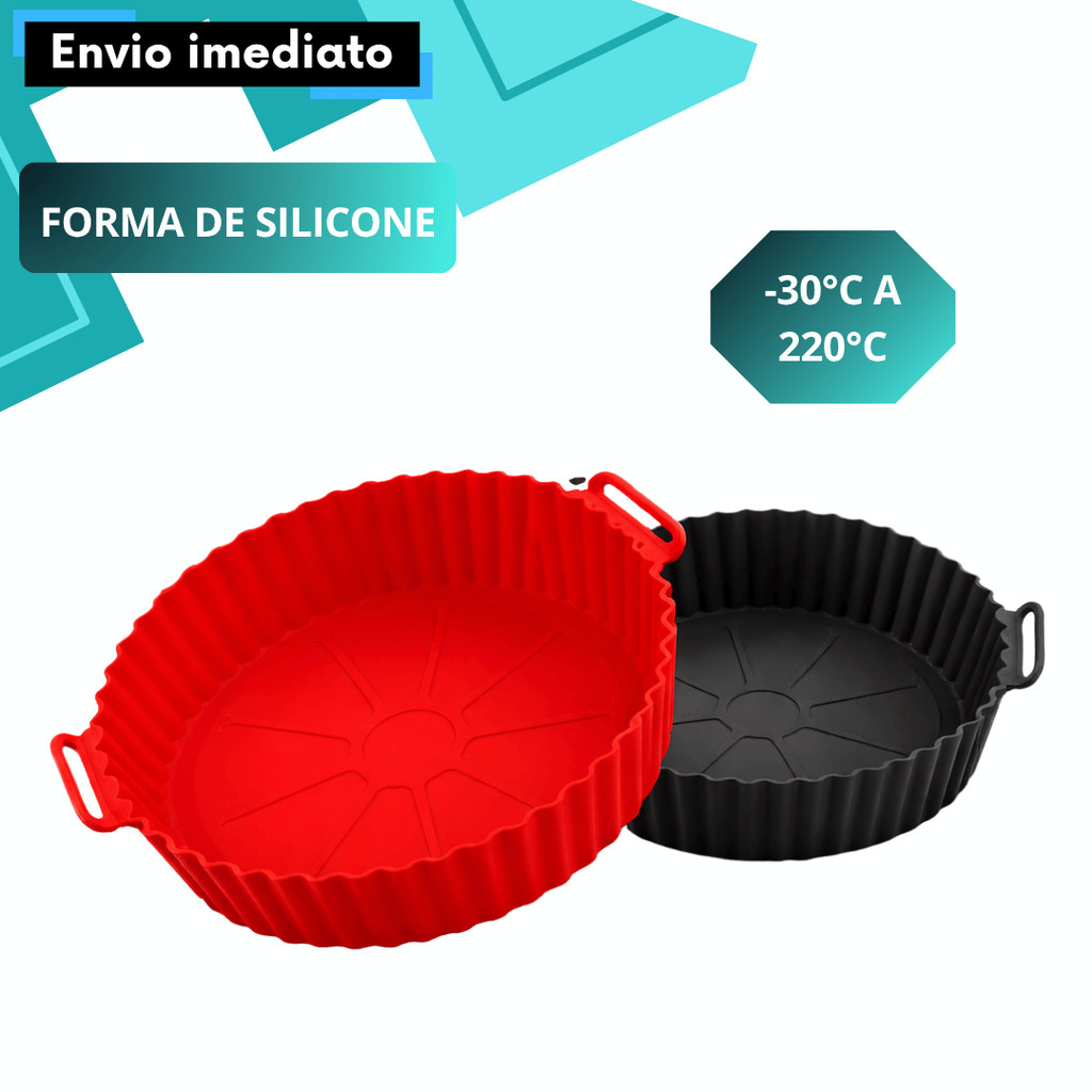 Cesto/Forma Silicone 20cm Airfryer Assar Fritar Aquecer Fácil Limpar Resiste -30°C a 220°C 1/2/3/4/5 UN Kit Econômico