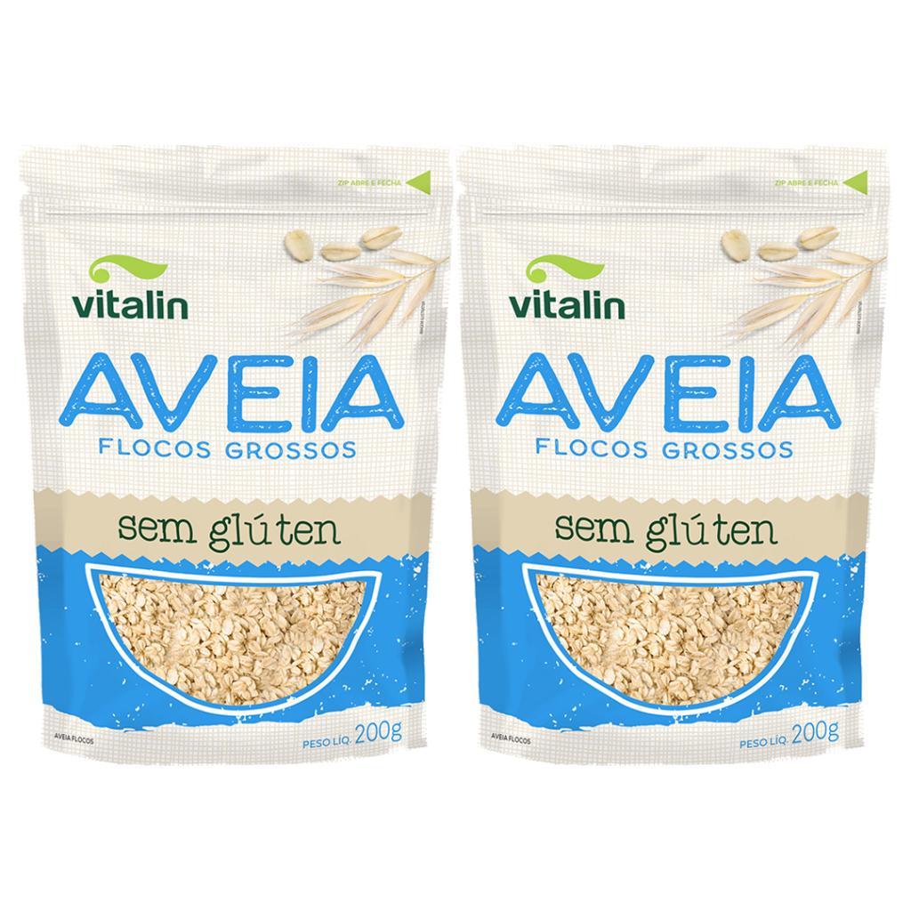 Kit 2x Aveia Floco S/glúten 200g Vitalin