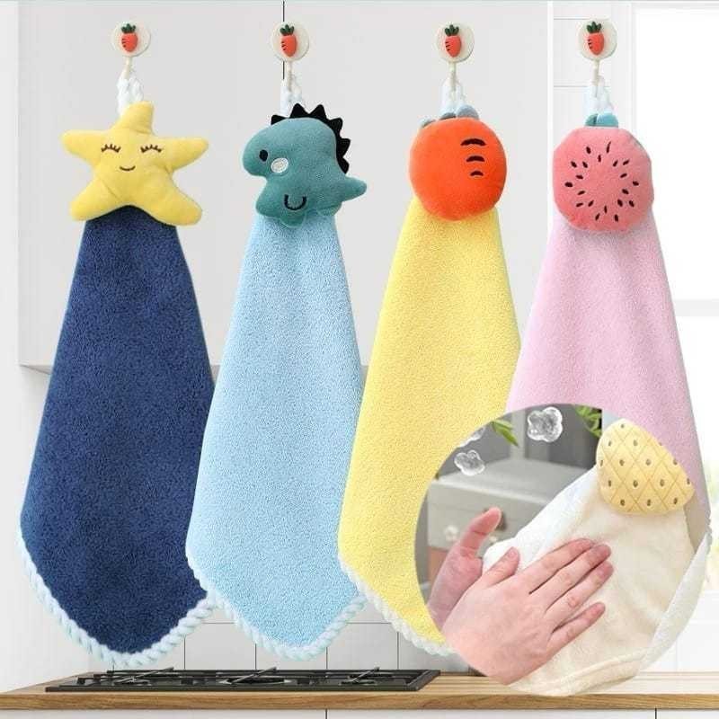 Kit 5/4/3/2/1 PCS Bate Mão/ Toalha Pano De Mão Para Pendurar Limpar Secar Água Para Banheiro E Cozinha Fofo Colorido