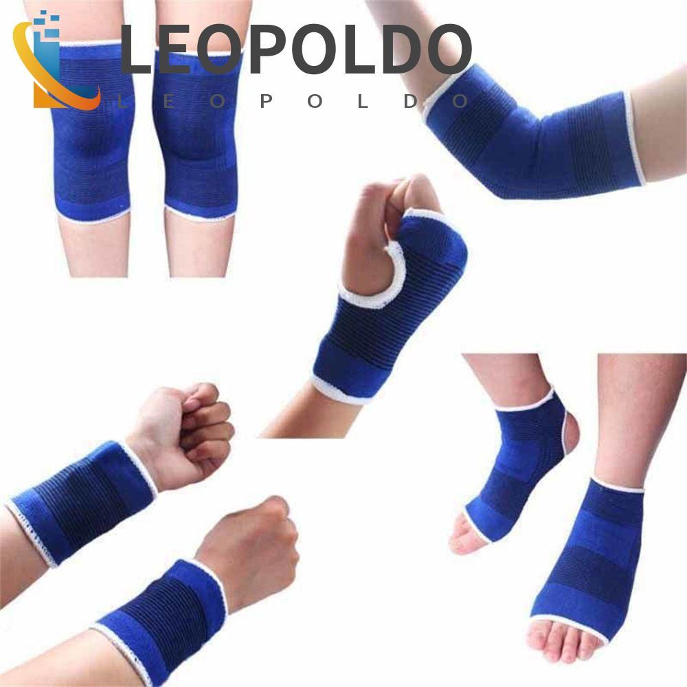 LEOPOLDO Tornozelo Suporte Correndo 1 Par Joelho Cinta Azul Elástico Terapia Cotovelo