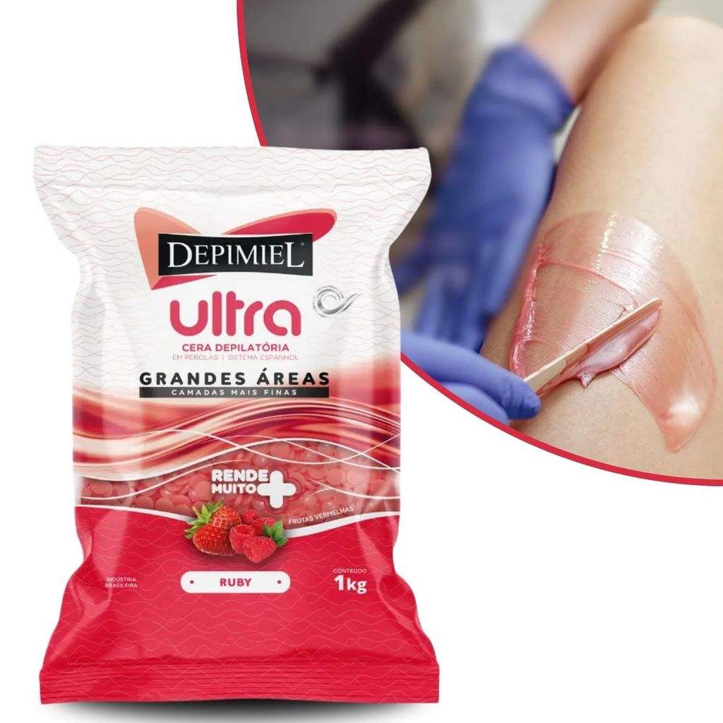 Cera Depilatória Ultra Ruby Com Frutas Vermelhas Depimiel Em Perolas em Oferta na Shopee
