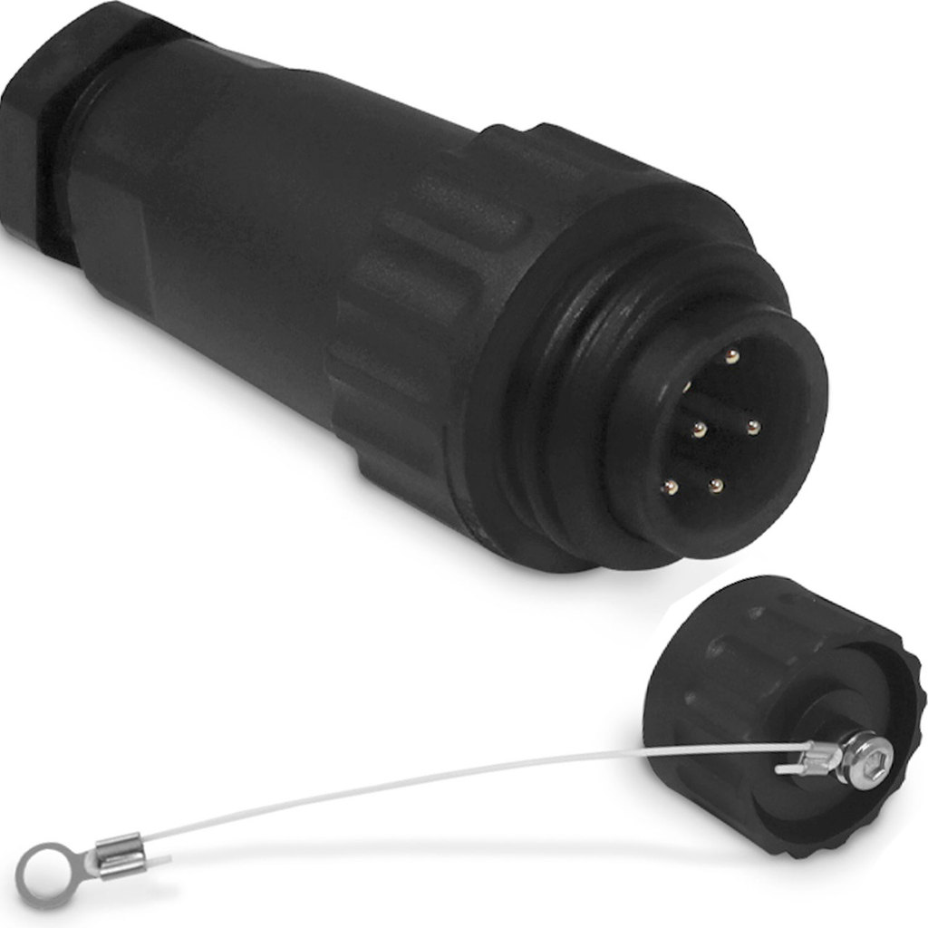 Kit Conector Macho 7 Vias com Tampa IP68 Blindado Pendente para Cabo Célula Carga Balança