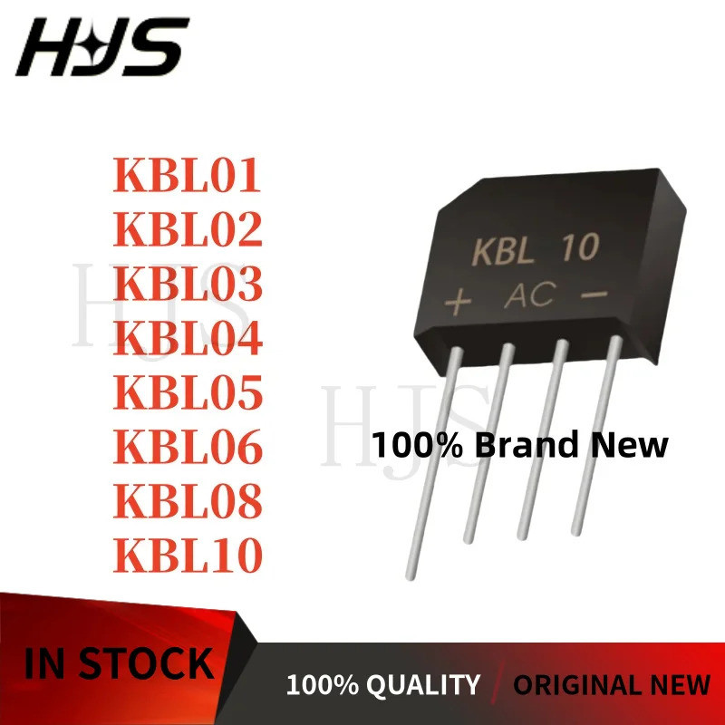 10 Peças 100 % Marca E Qualidade KBL01 KBL02 KBL03 KBL04 KBL05 KBL06 KBL08 KBL10 Ponte Retificadora Pilha Plana MOS CHIP