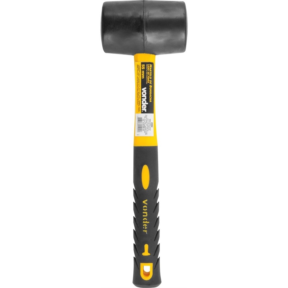 Martelo De Borracha 55 mm 450g Com Cabo de Fibra 1 Peça Vonder