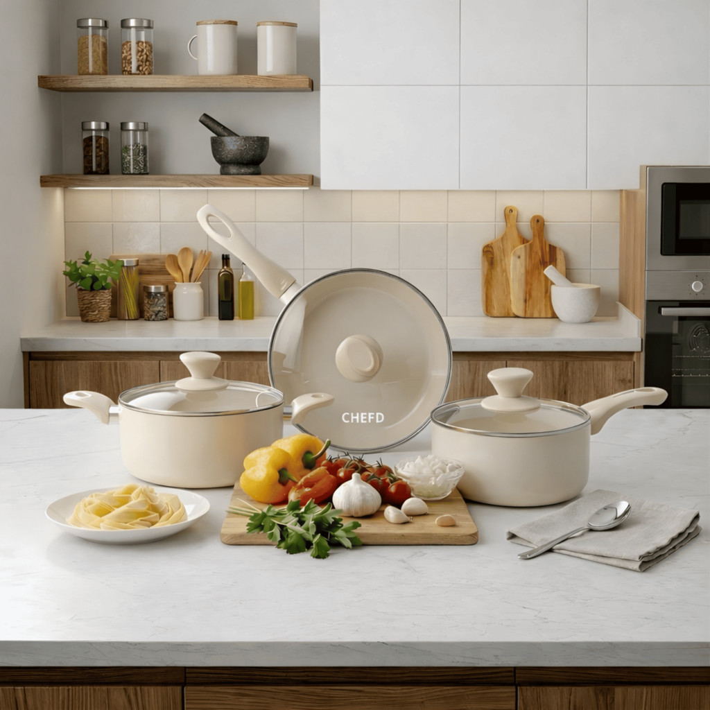 Conjunto de Panelas Cerâmicas 3 Peças: Revestimento Antiaderente e Alças Confortáveis