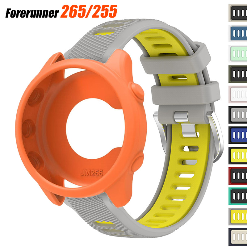 Capa + Pulseira Esportiva Para Garmin Forerunner 265 255 Protetora De Silicone Macio Acessórios Smartwatch Relógio Intel