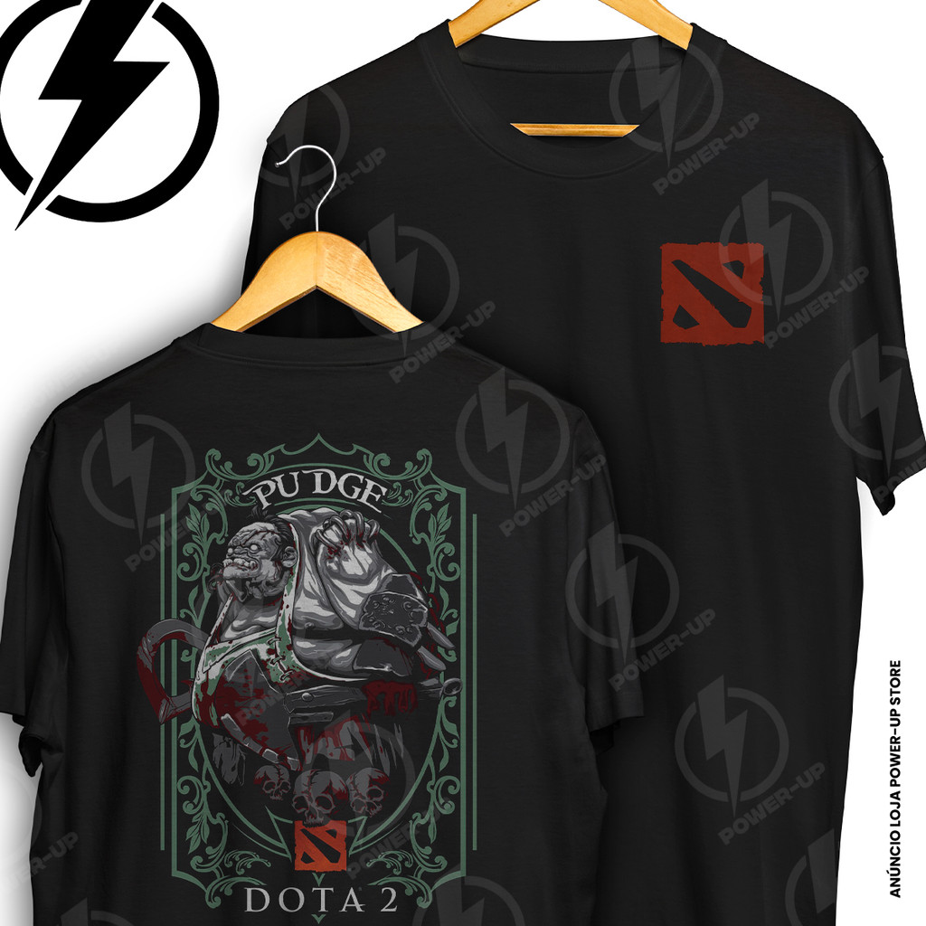 Camiseta Dota 2 Pudge Butcher Heroi Jogo Moba Frente E Verso Blusa Camisa 100% Algodão