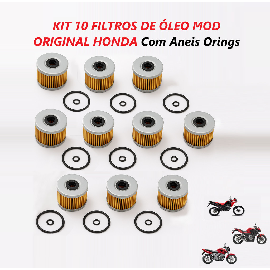 Kit Filtro de Óleo Moto Honda Twister CB300 XRE 300 Tornado CB Twister 250 CB Twister 300 - 10 ou 5