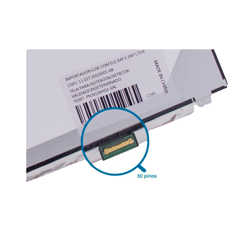 Detalhes do Tela 15.6 Led Slim Hb156fh1-401 V1.17 B156htn03.8 Full Hd