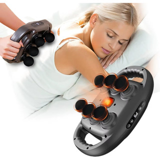Massageador Elétrico Corporal com 6 Pontas – Pistola de Massagem Muscular Profunda