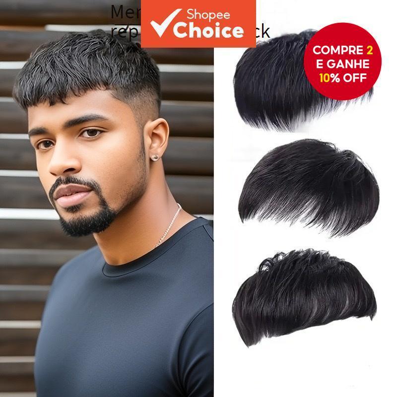 Topper De Cabelo Masculino Para Desbaste , Peruca De Fibra Sintética Resistente Ao Calor Respirável De Aparência Natural em Oferta na Shopee