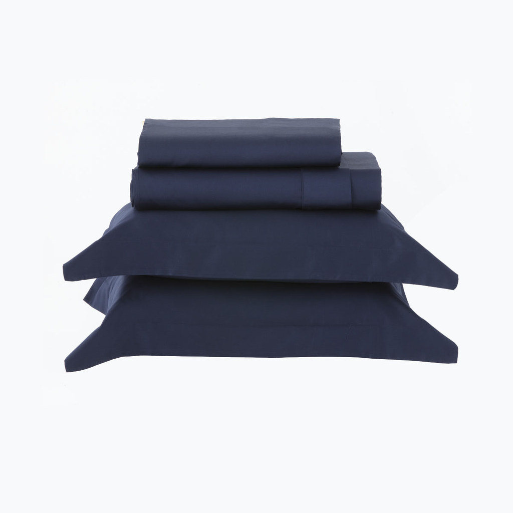 Jogo De Cama 300 Fios Satinée Kacyumara Marinho em Oferta na Shopee