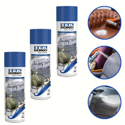 Espuma Limpa Tudo Tek Bond Estofado Carpete Couro Kit C/03