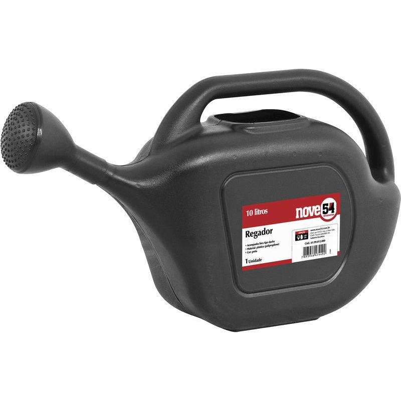 Regador Plástico 10 Litros Preto Nove54