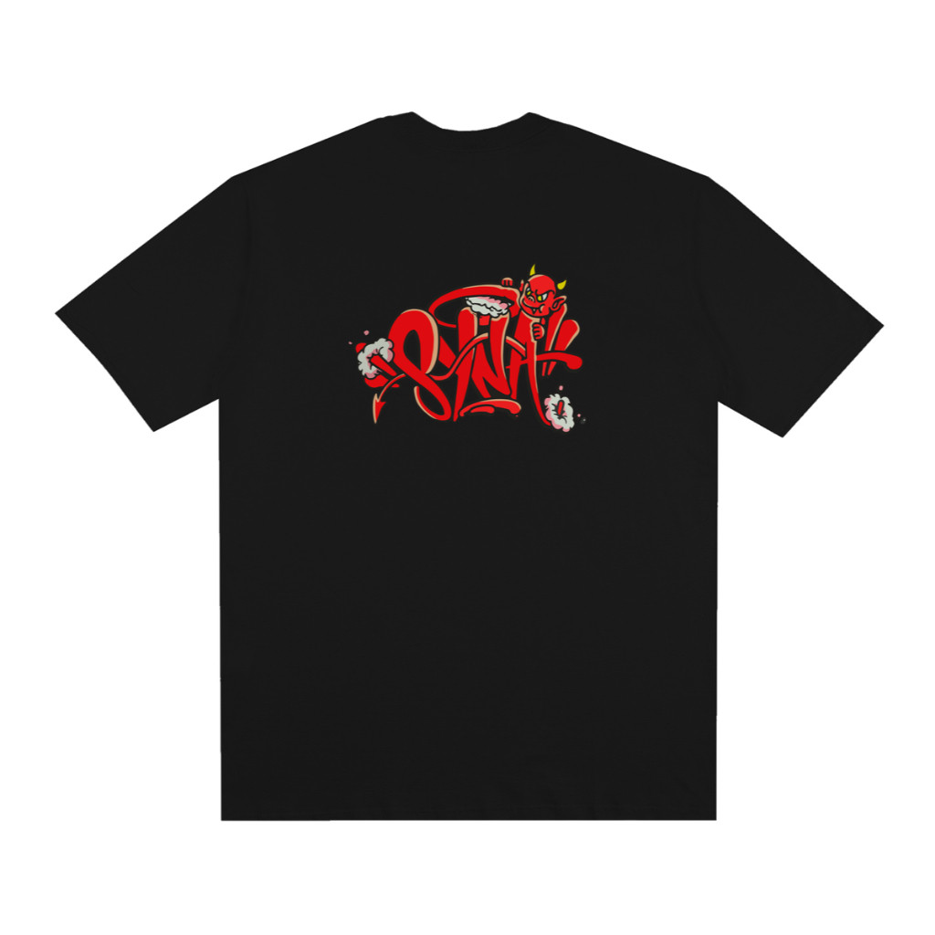 [Camiseta Premium em Algodão Puro]GXG Camiseta Streetwear Syna Devil World Estampada Camiseta Unisex Oversized Algodão