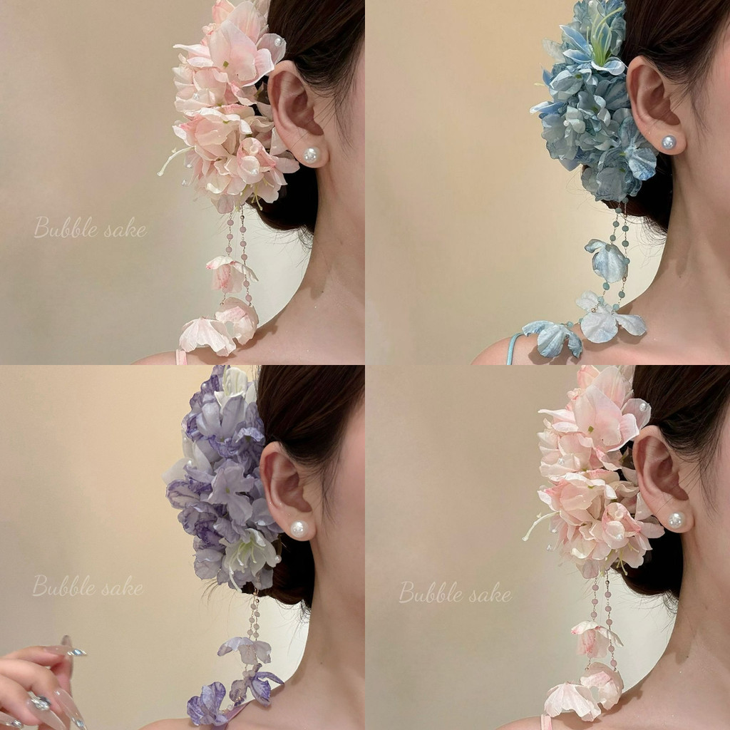 Primavera Novo Estilo Chinês Peônia Flor hairpin Hanfu Borla Acessório De Cabelo Elegante Clipe Lateral Feminino Cocar