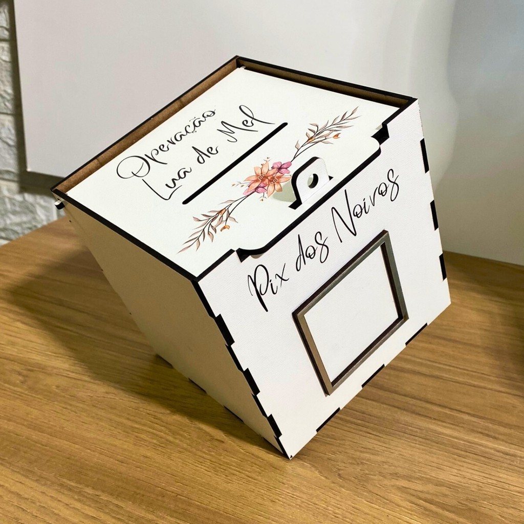 CAIXA PIX LUA DE MEL FLORIDA EM MDF ENVIO EM 24H