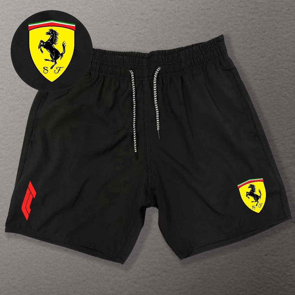 Bermuda Esportiva de Elastano Masculina Carros Logo Academia Corrida Skate Basquete Exclusivo Otaku