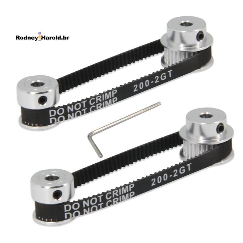 Conjunto De 2 Peças De Roda Síncrona , 20 E 30 Dentes , 5Mm , Polia Dentada De Alumínio Com Comprimento , Correia De Lar