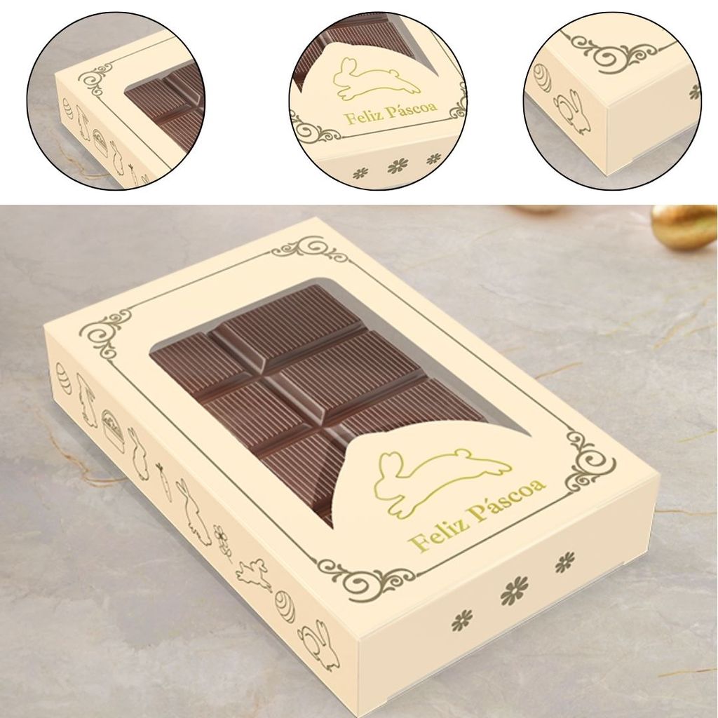 10 CAIXA BARRA TABLETE P150G 13,5×8,7×2,5 - PASCOA LUZ 5945 ( IDEIA PÁSCOA 2026 )