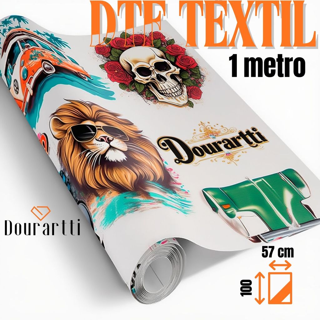 1 a 4 Metros DTF 57cm x 100cm Tenha seu Envio Imediato Impressão DTF Textil com TPU Pronto Aplicação