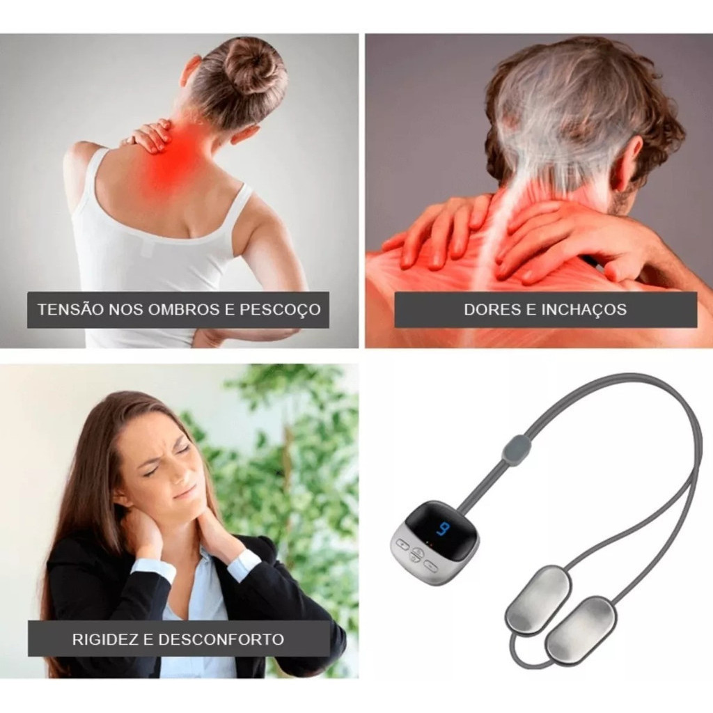 Massageador De Pescoço Ombros Lombar Carregamento Usb Tecnologia Terapia