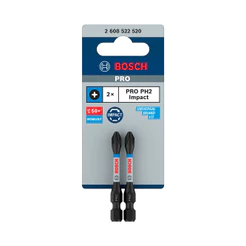 Pacote com 2 Bits Phillips 55mm PH2 Pro Impact Bosch 2608522520