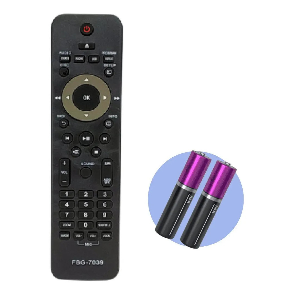 Controle Remoto Compatível Com Home Theater Philips Fbg-7039