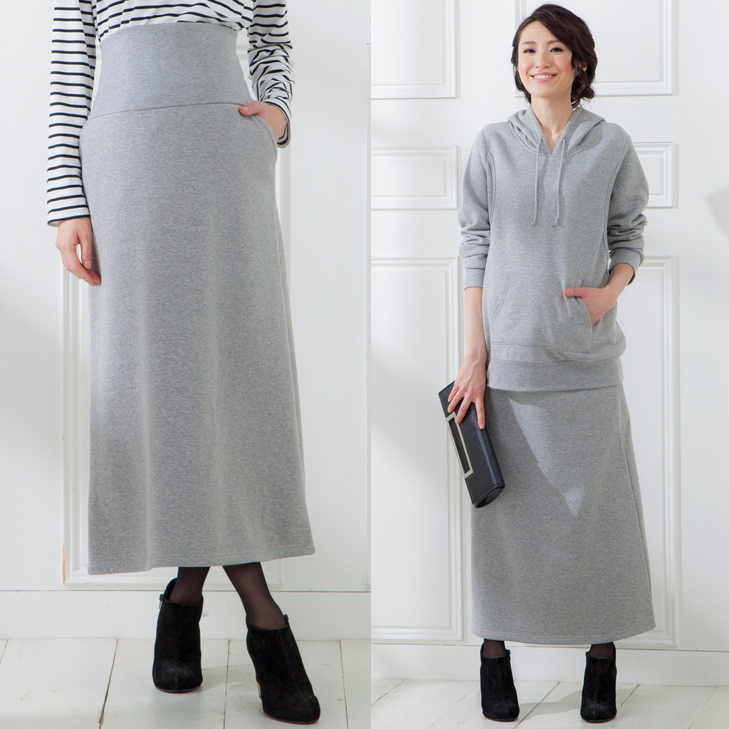 Exportação estilo japonês barriga elevador outono inverno escovado maternidade moletom saia terno enfermagem moletom sai
