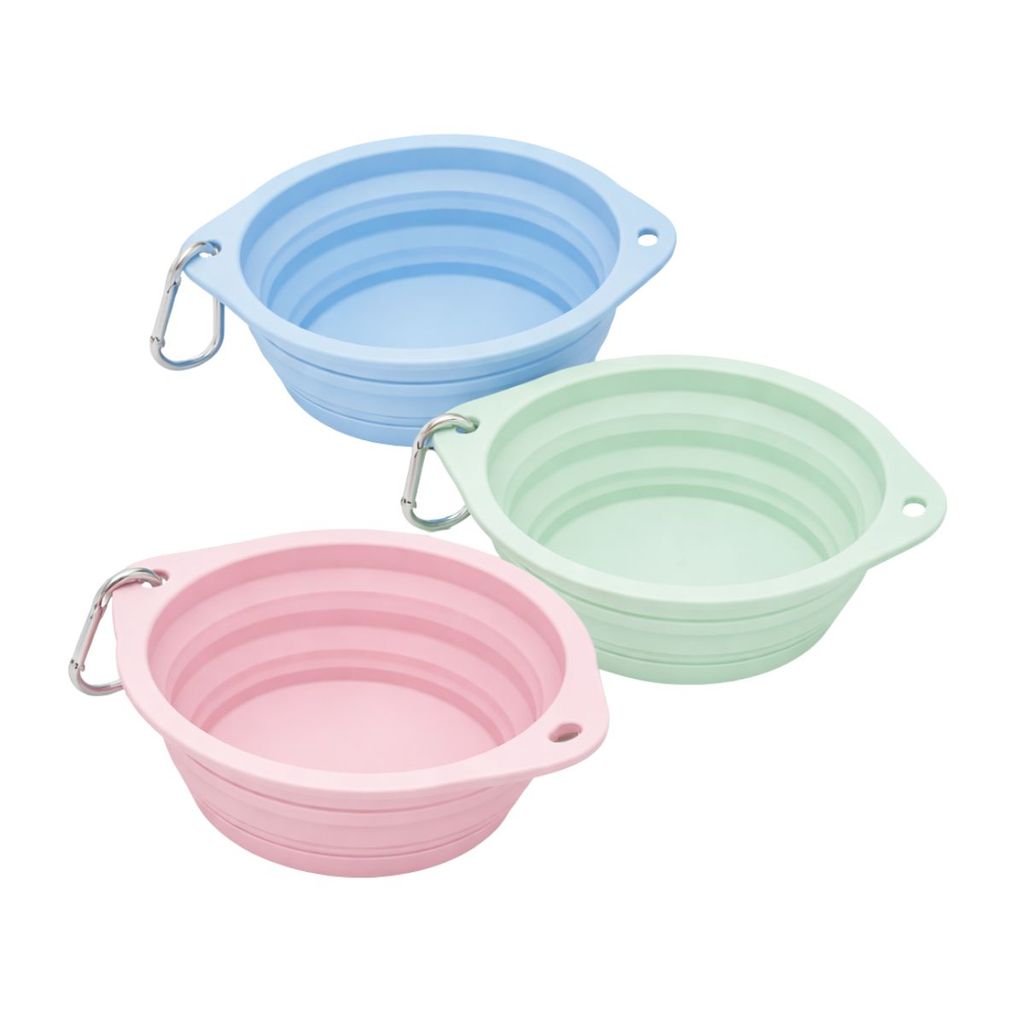 Tigela Portátil Dobrável de Silicone para Cães e Gatos 350ml