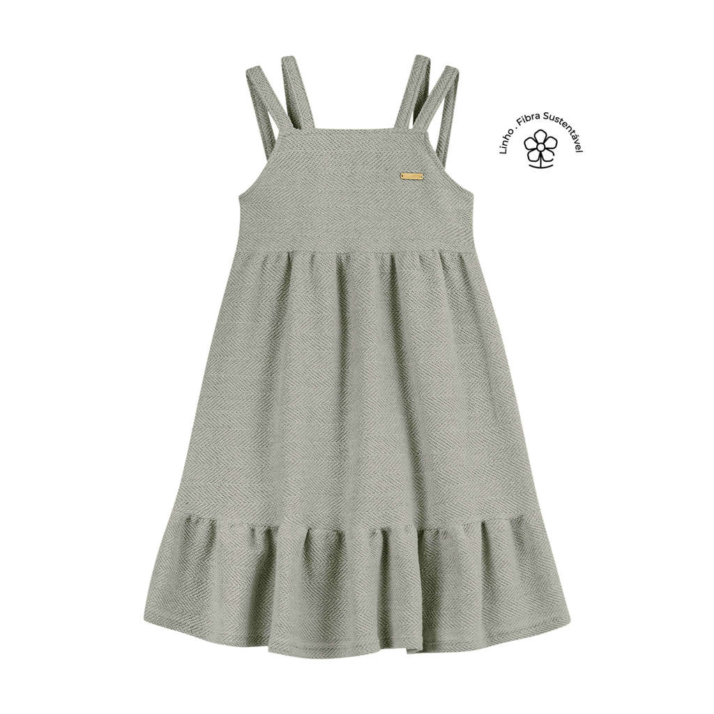 Vestido Infantil Menina Tricô Linho Colorittá Verde em Oferta na Shopee