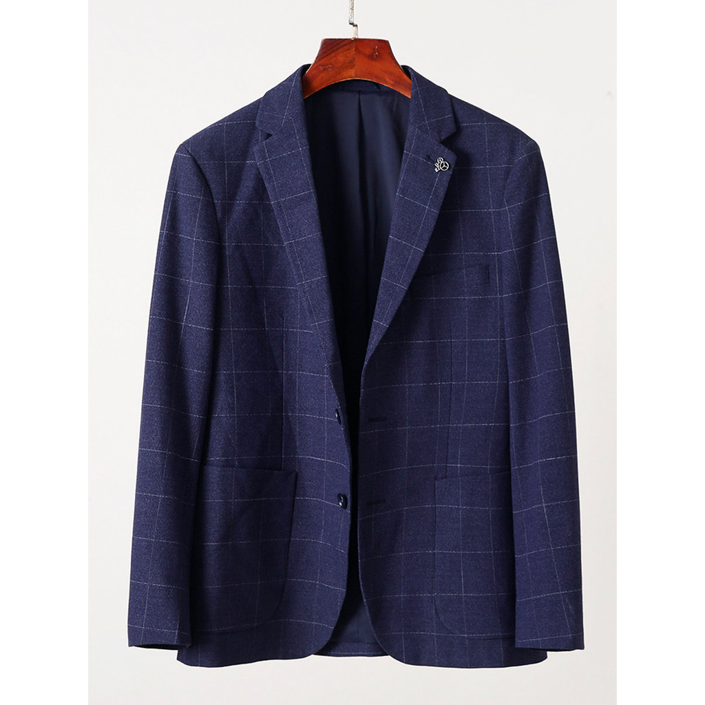 Retirada roupas masculinas outono novo estilo terno masculino Casual xadrez terno masculino juventude fino ajuste não-fe
