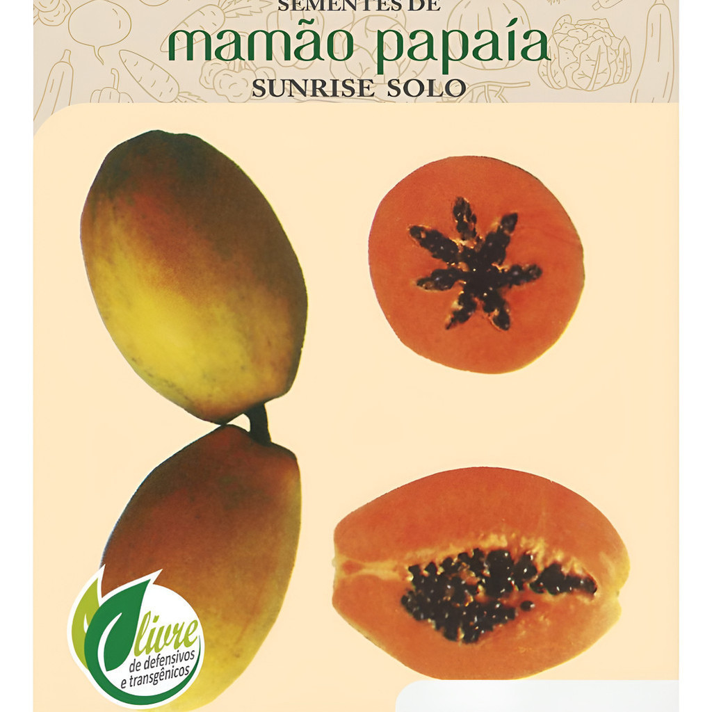 1000 Sementes De Mamão Papaia Sunrise Solo Topsee
