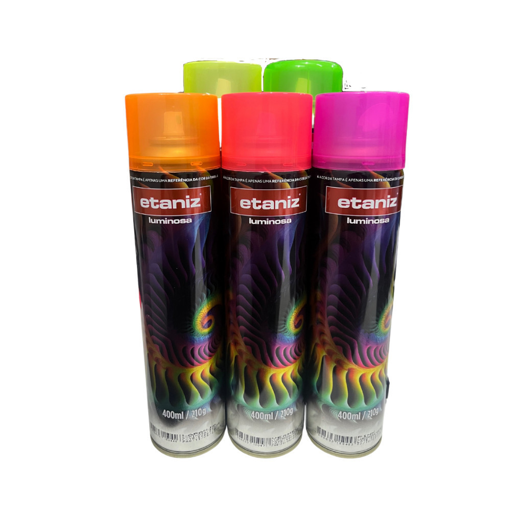 Tinta Spray Neon Luminoso Etaniz Premium 400ml 250gr Envio Hiper Expresso